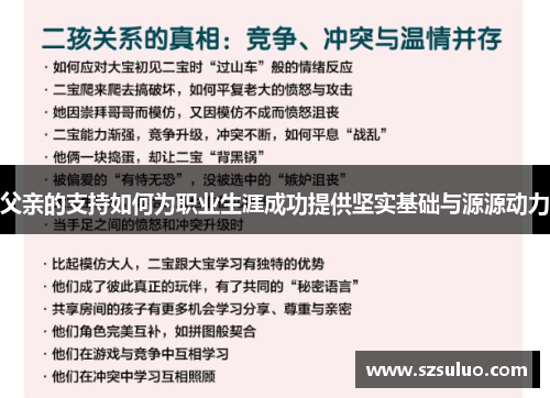 父亲的支持如何为职业生涯成功提供坚实基础与源源动力